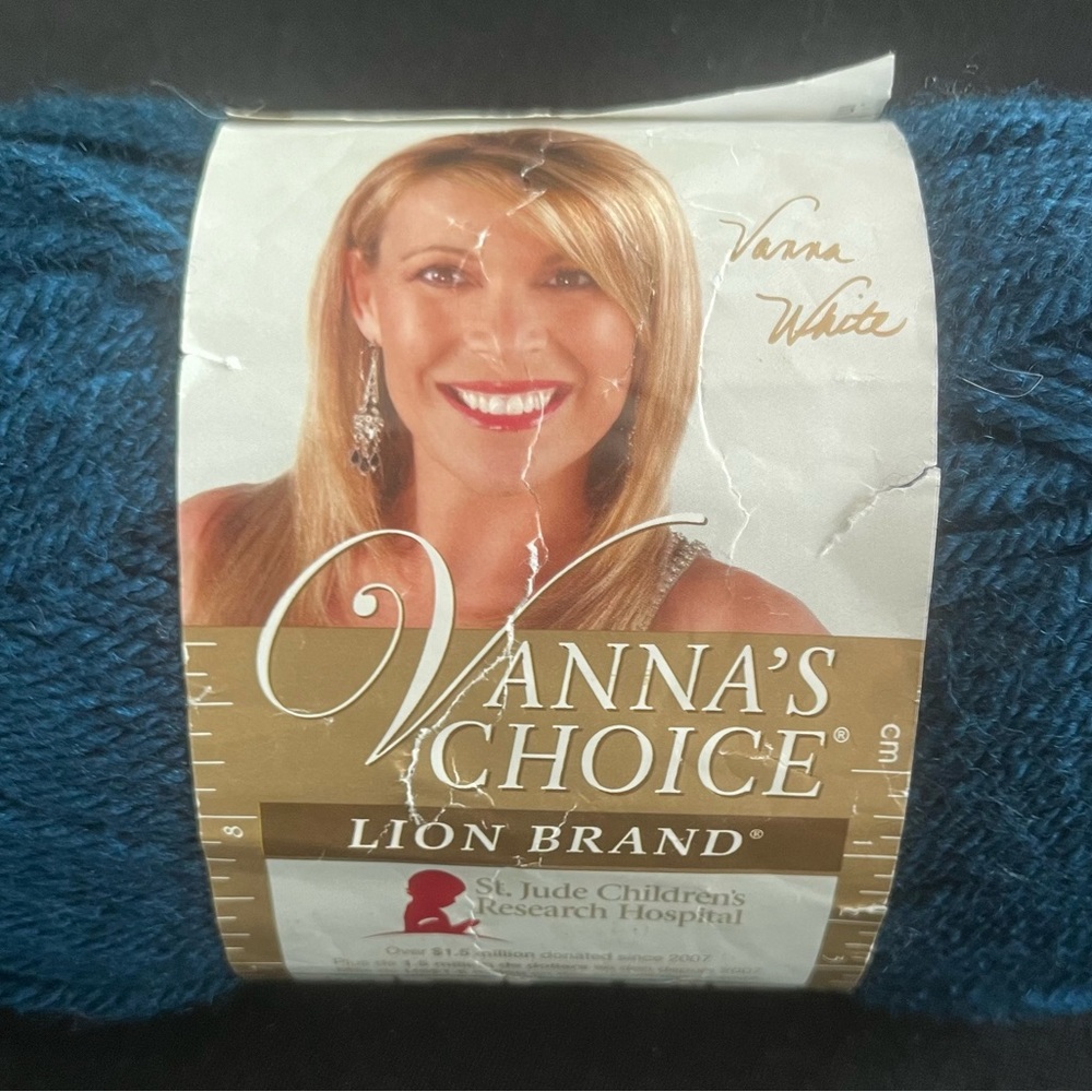 Lion Brand Vanna’s Choice Midnight Blue Skein of Yarn